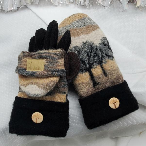 Black and Tan Glittens